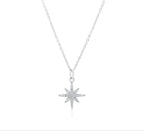 Rhodium 925 Silver Moissanite North Star Necklace