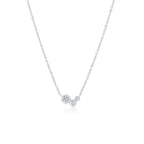 Rhodium 925 Silver Moissanite Round Cluster Necklace