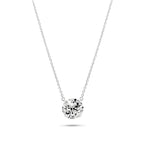 Rhodium 925 Silver Moissanite Solitaire Necklace