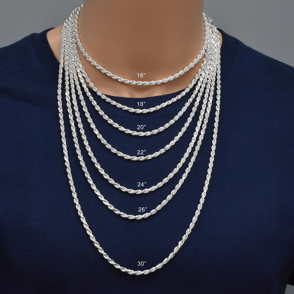 Italian 925 Silver Rope Links