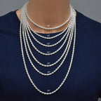 Italian 925 Silver Rope Links