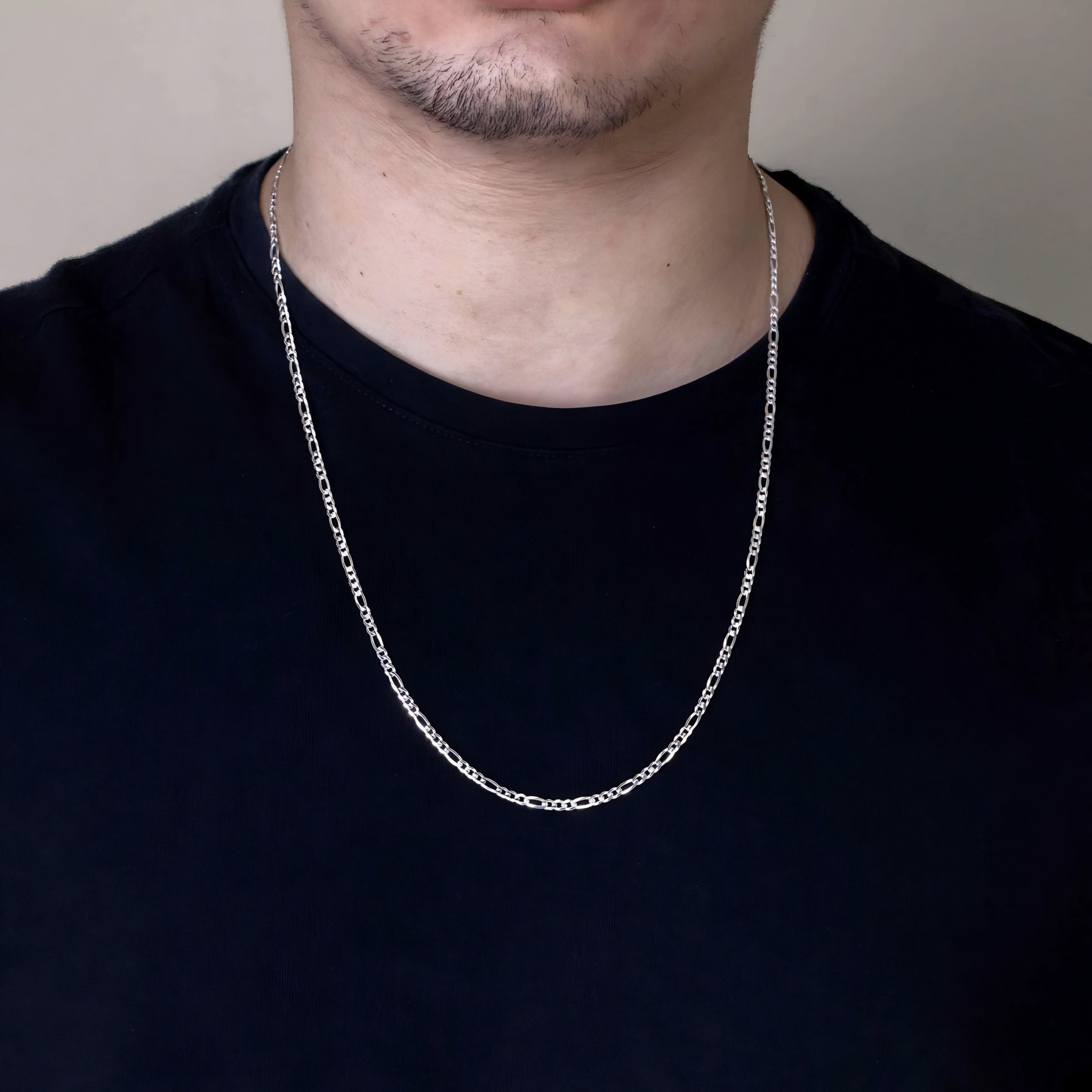 Italian 925 Silver Figaro Links