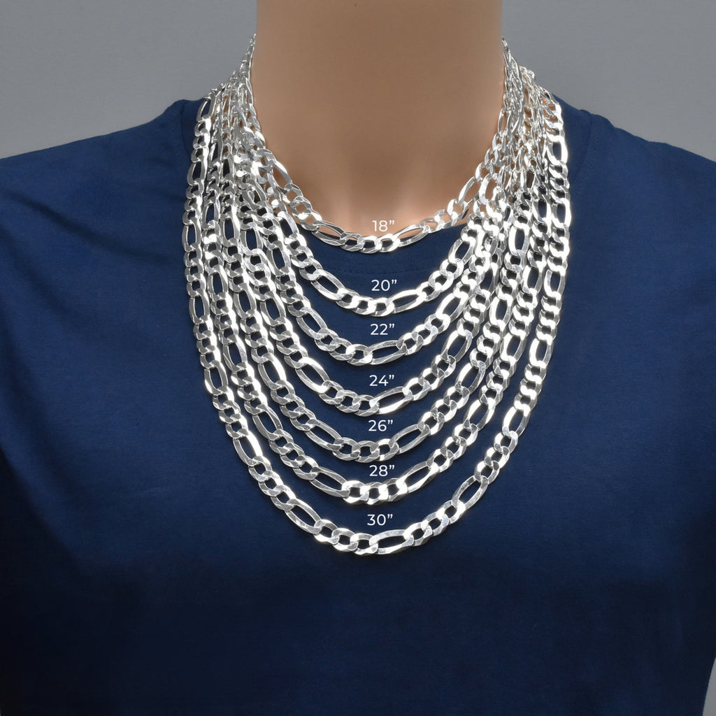 Italian 925 Silver Figaro Links