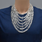 Italian 925 Silver Figaro Links