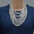 Italian 925 Silver Figaro Links