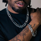 Italian 925 Silver Figaro Links