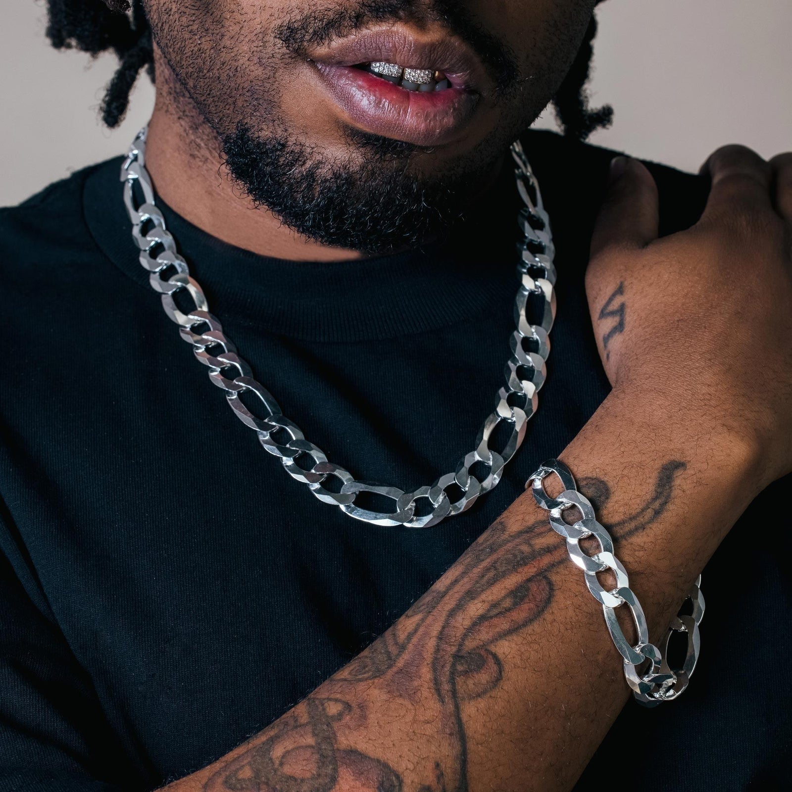 Italian 925 Silver Figaro Links