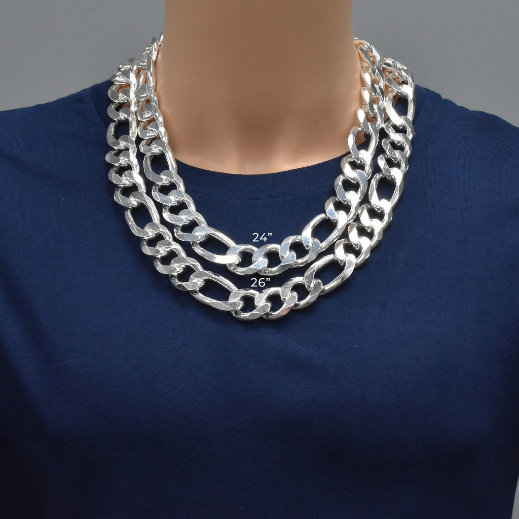 Italian 925 Silver Figaro Links