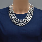 Italian 925 Silver Figaro Links