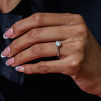 Rhodium 925 Silver Moissanite 1ct Solitaire Ring