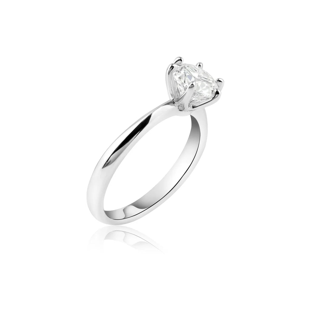 Rhodium 925 Silver Moissanite 1ct Solitaire Ring