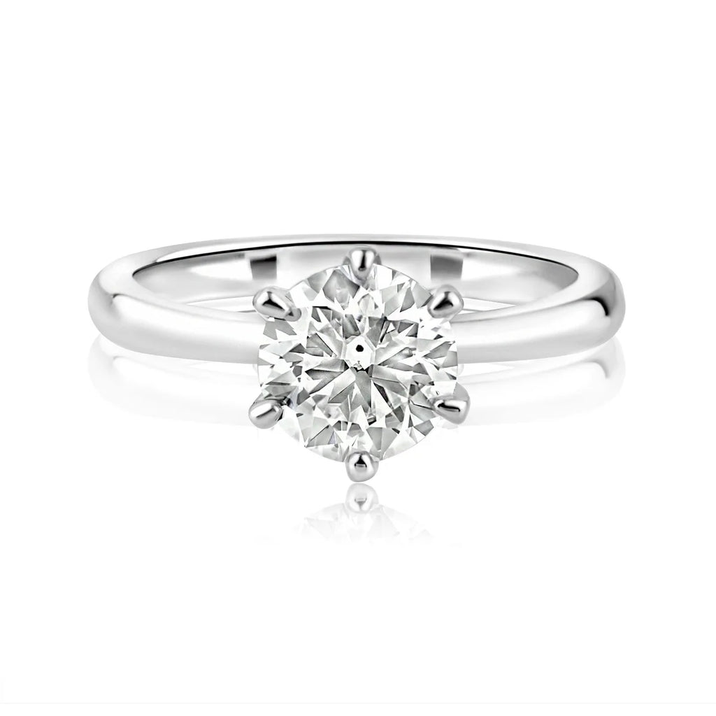 Rhodium 925 Silver Moissanite 1ct Solitaire Ring