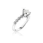 Rhodium 925 Silver Moissanite 1ct with Clear CZ Ring