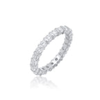 Rhodium 925 Silver Moissanite 2.8MM Eternity Band Ring