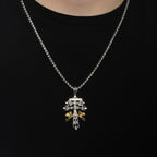 Two-Tone 925 Silver Moissanite Crucifix Jesus Caravaca Cross Pendant