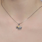 Two-Tone 925 Silver Moissanite Elephant Pendant