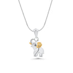 Two-Tone Plated 925 Sterling Silver Moissanite Elephant Pendant