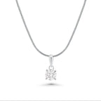 Rhodium 925 Silver Moissanite Four Prong Solitaire Pendant