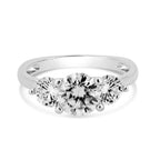 Rhodium 925 Silver Past Present & Future Moissanite Ring