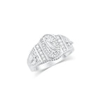 Rhodium 925 Silver Men's Moissanite Saint Jude Ring