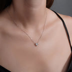 Rhodium 925 Sterling Moissanite Heart Cut Pendant Necklace