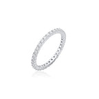 Rhodium 925 Silver Moissanite 1.5MM Eternity Ring