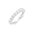 Rhodium 925 Silver Moissanite 3MM Half Eternity Ring