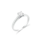Rhodium 925 Silver Round Cut Moissanite Solitaire Ring