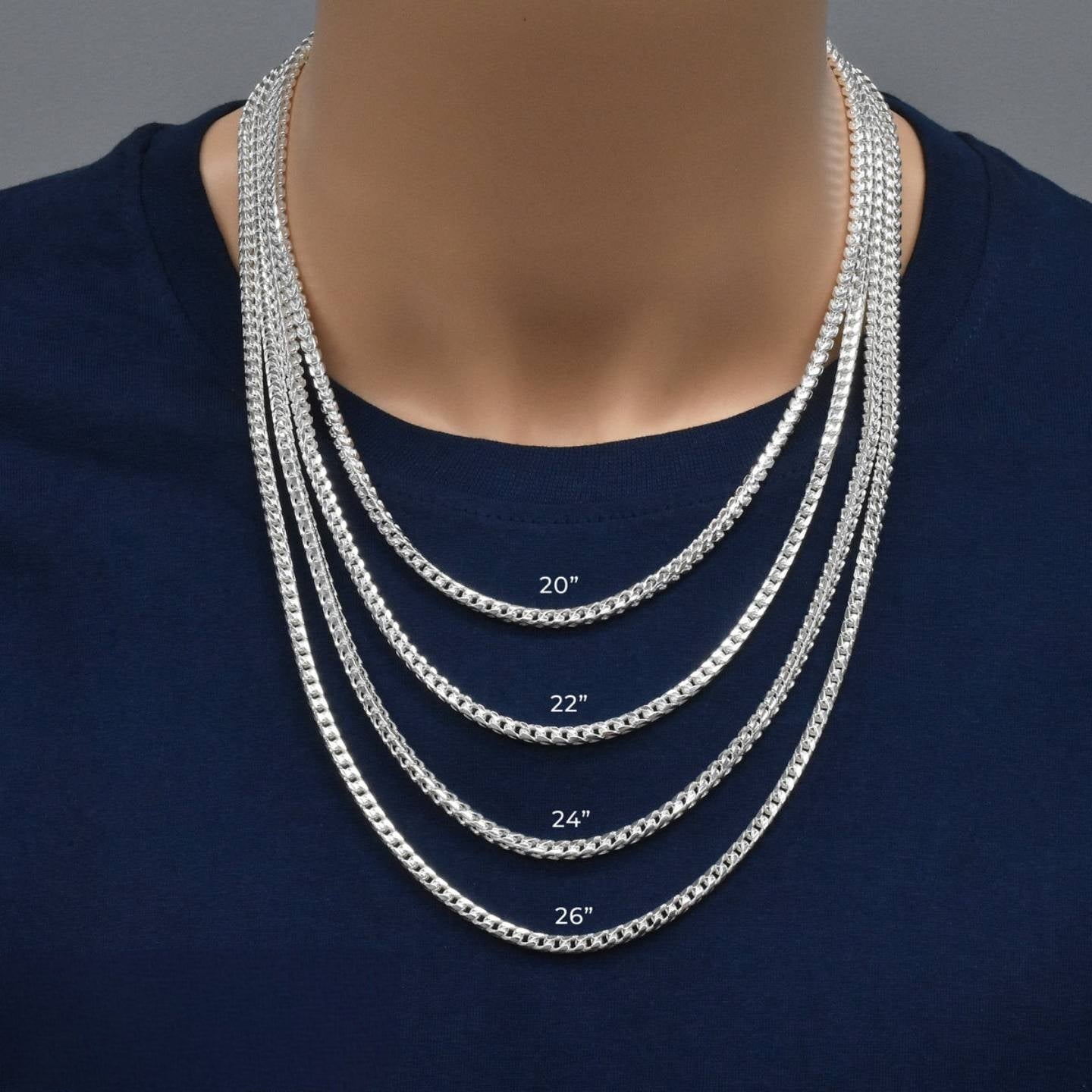 Italian 925 Silver Franco Links