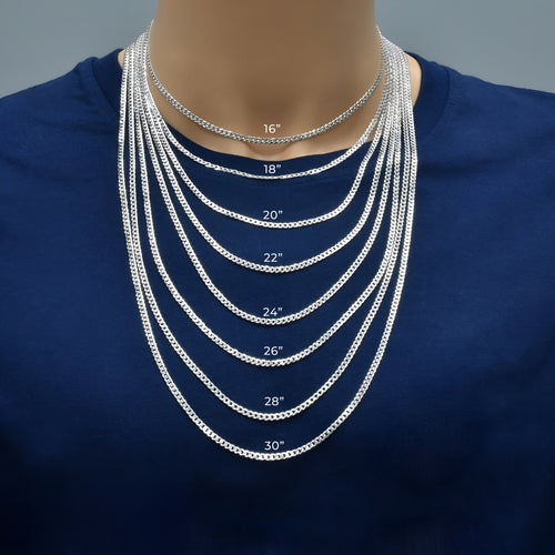 Italian 925 Silver Flat Curb Links