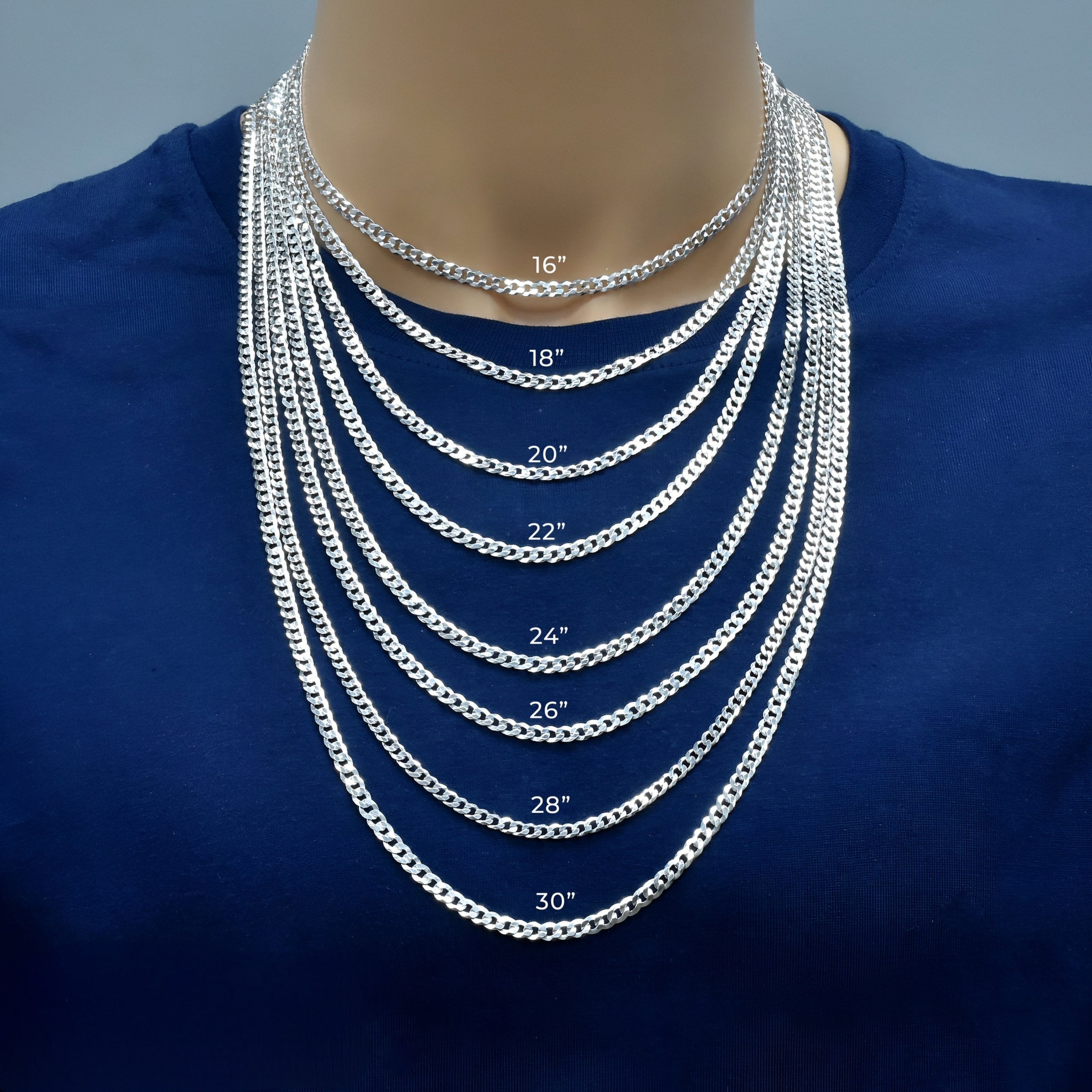 Italian 925 Silver Flat Curb Links