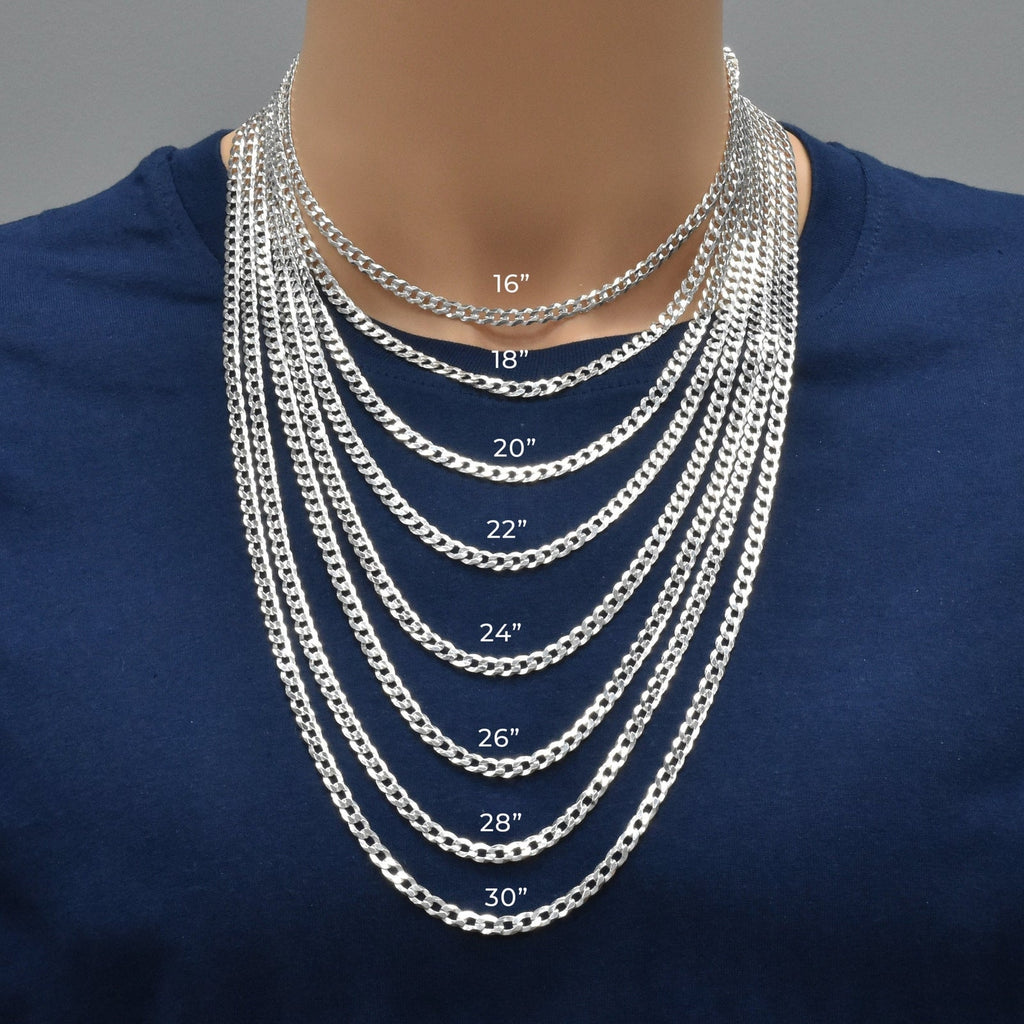 Italian 925 Silver Flat Curb Links