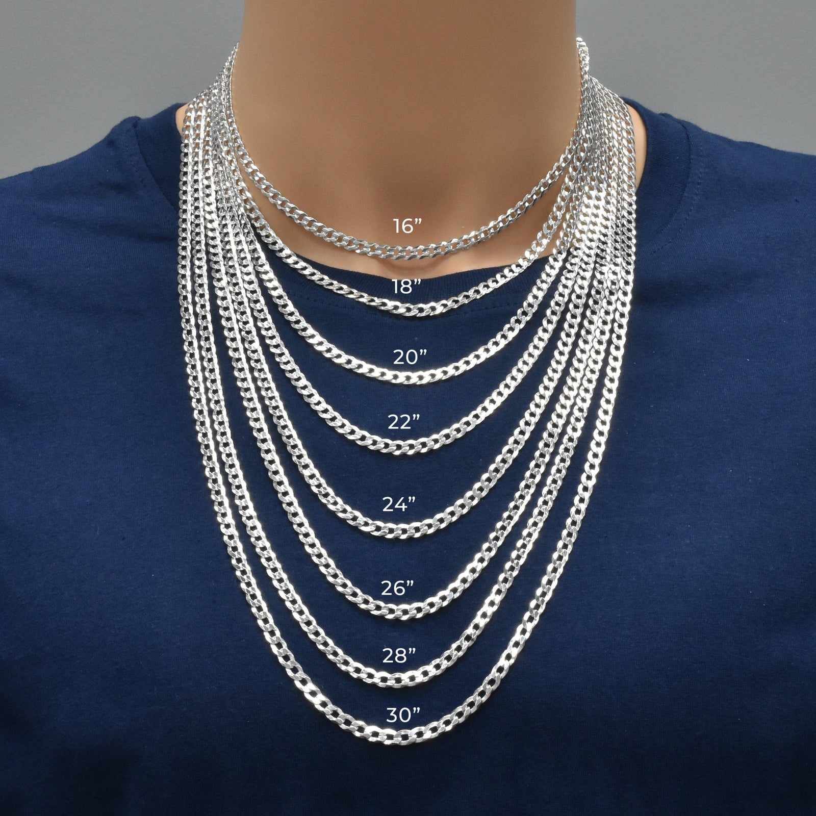 Italian 925 Silver Flat Curb Links