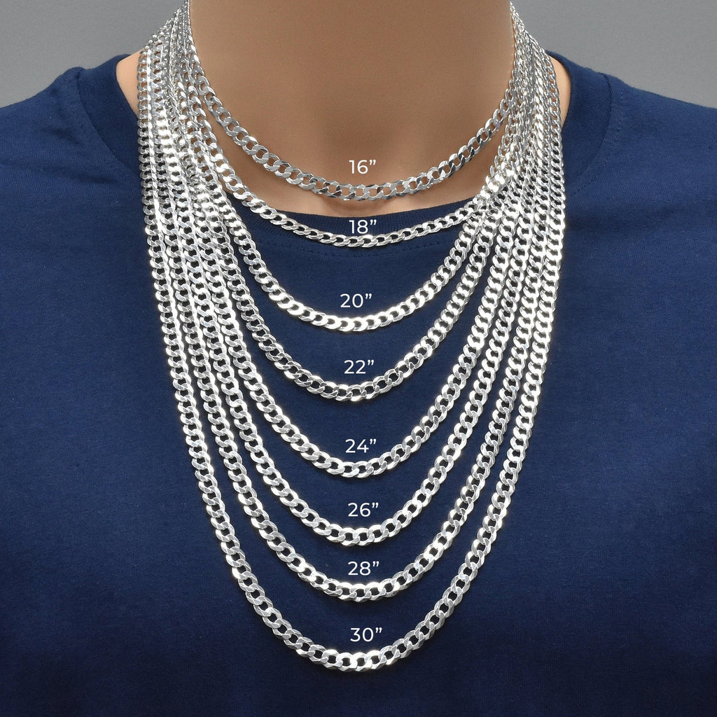 Italian 925 Silver Flat Curb Links