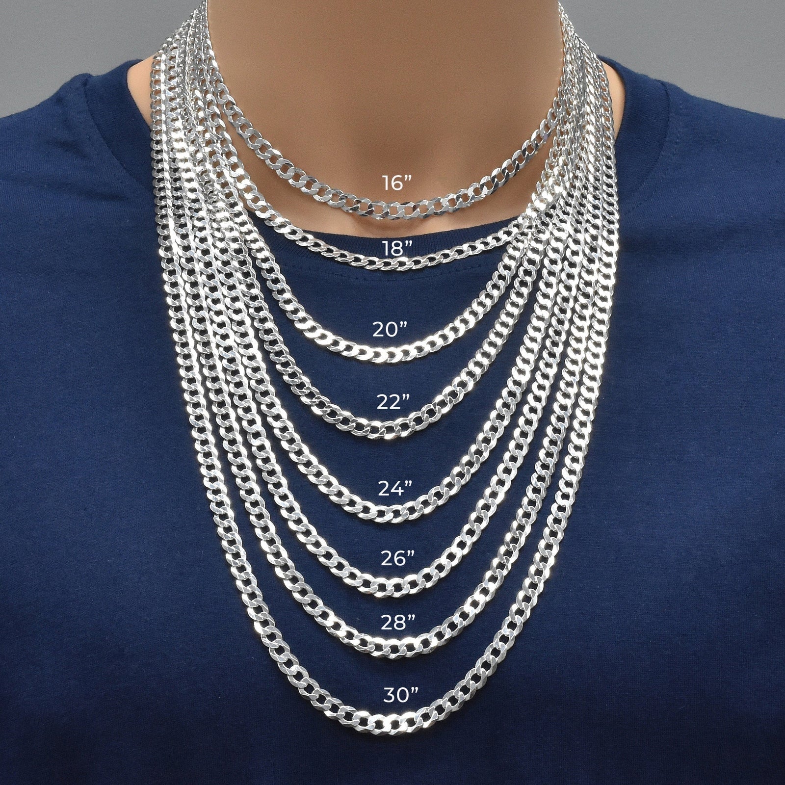 Italian 925 Silver Flat Curb Links