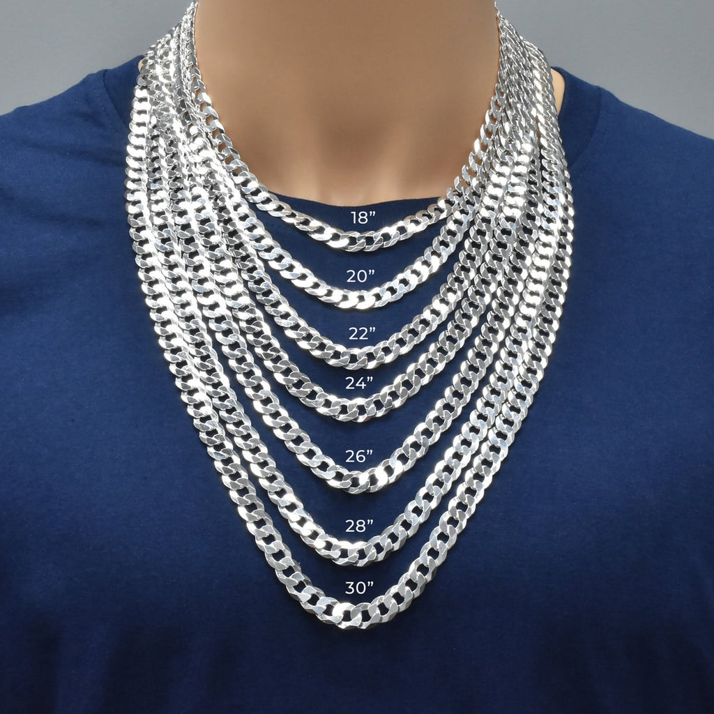 Italian 925 Silver Flat Curb Links