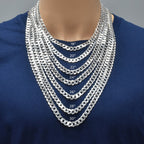 Italian 925 Silver Flat Curb Links