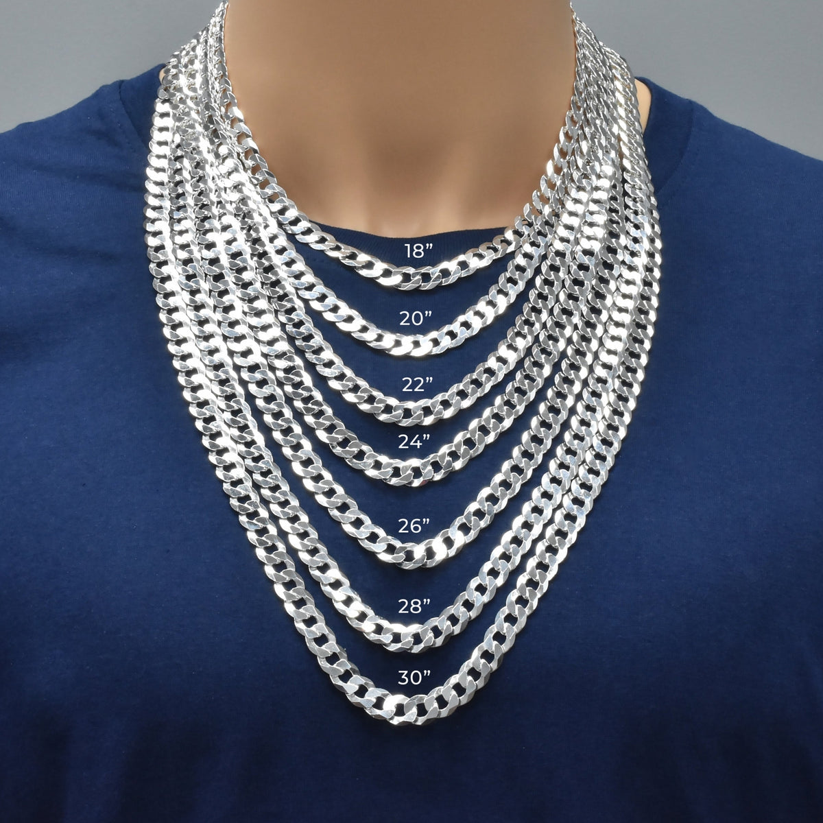 Italian 925 Silver Flat Curb Links