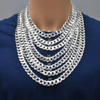 Italian 925 Silver Flat Curb Links