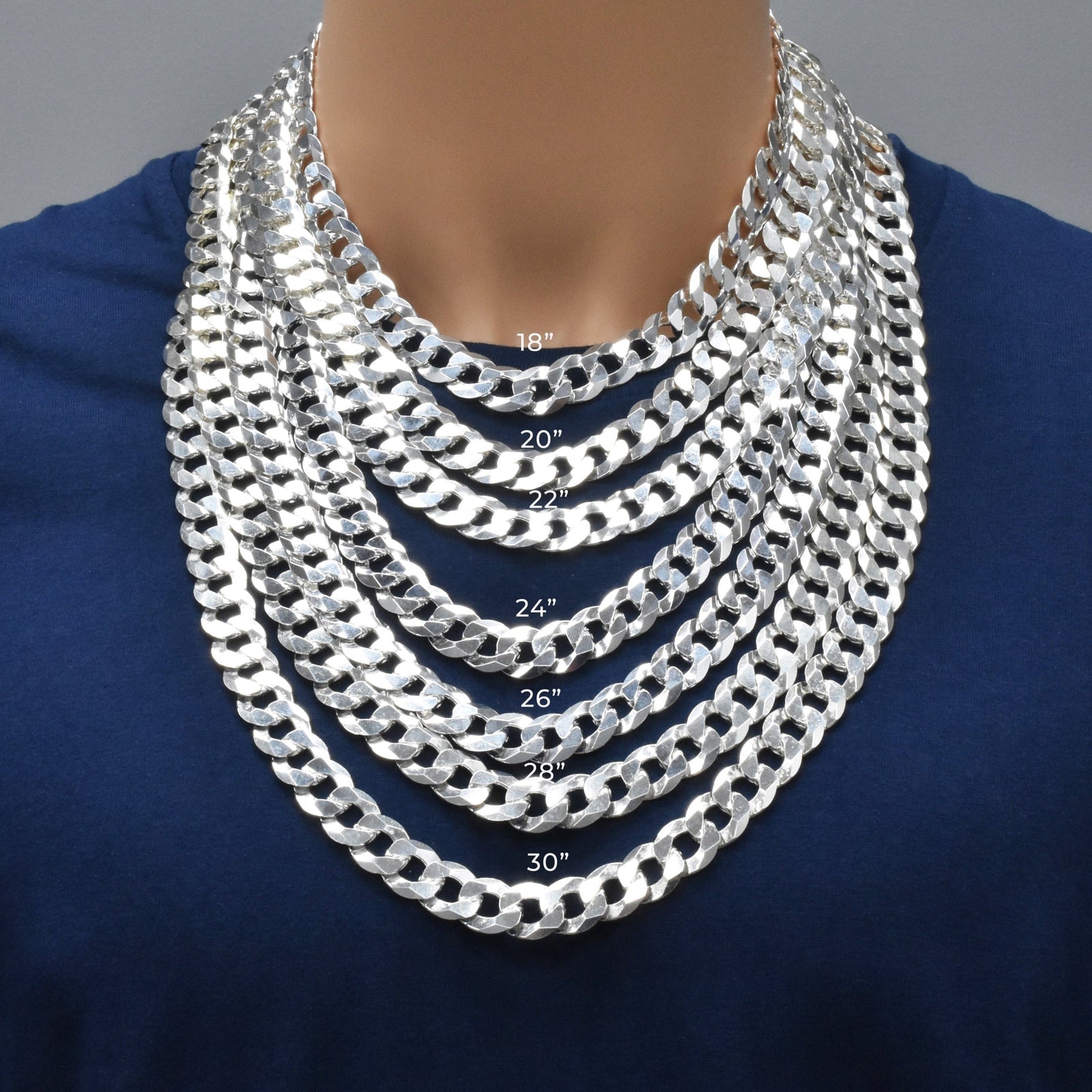 Italian 925 Silver Flat Curb Links