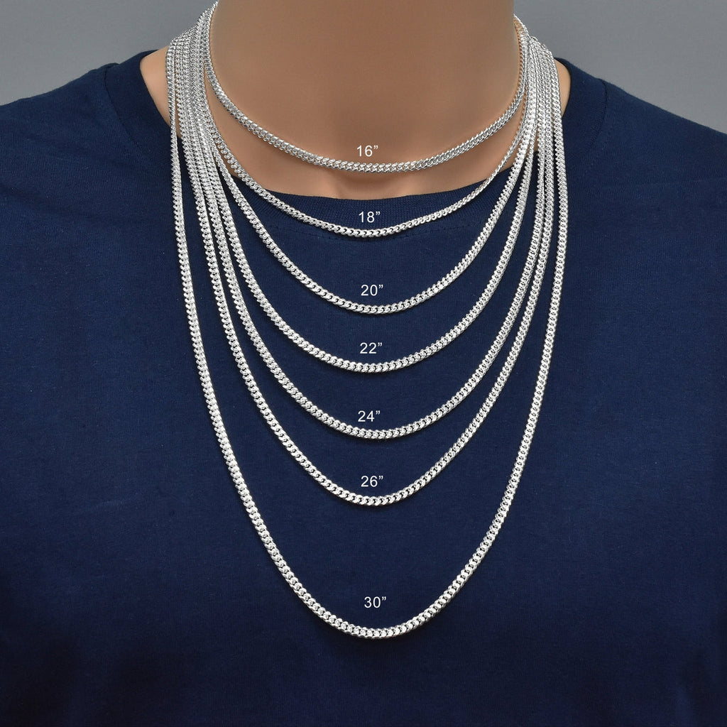 Italian 925 Silver Lobster Clasp Miami Cuban Links