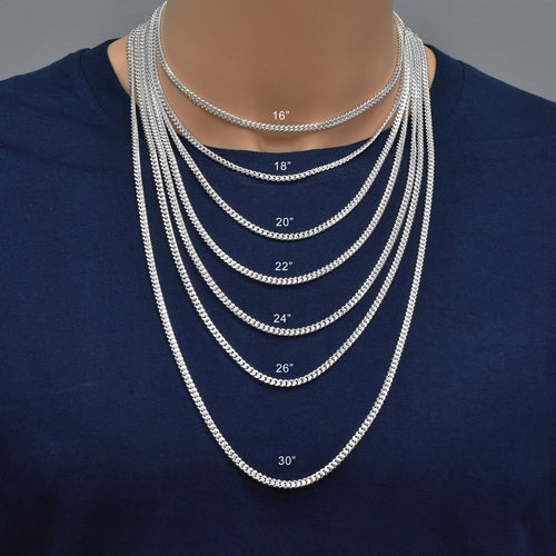 Italian 925 Silver Lobster Clasp Miami Cuban Links