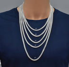 Italian 925 Silver Lobster Clasp Miami Cuban Links