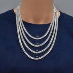 Italian 925 Silver Lobster Clasp Miami Cuban Links