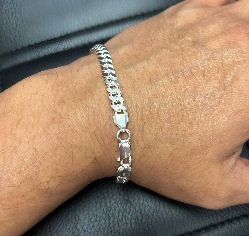 Italian 925 Silver Lobster Clasp Miami Cuban Links