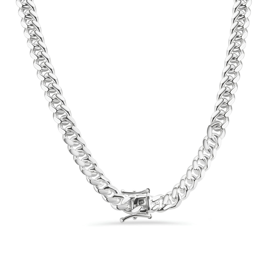Italian 925 Silver Box Lock Miami Cuban Links