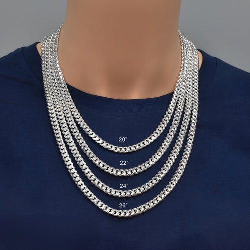 Italian 925 Silver Box Lock Miami Cuban Links