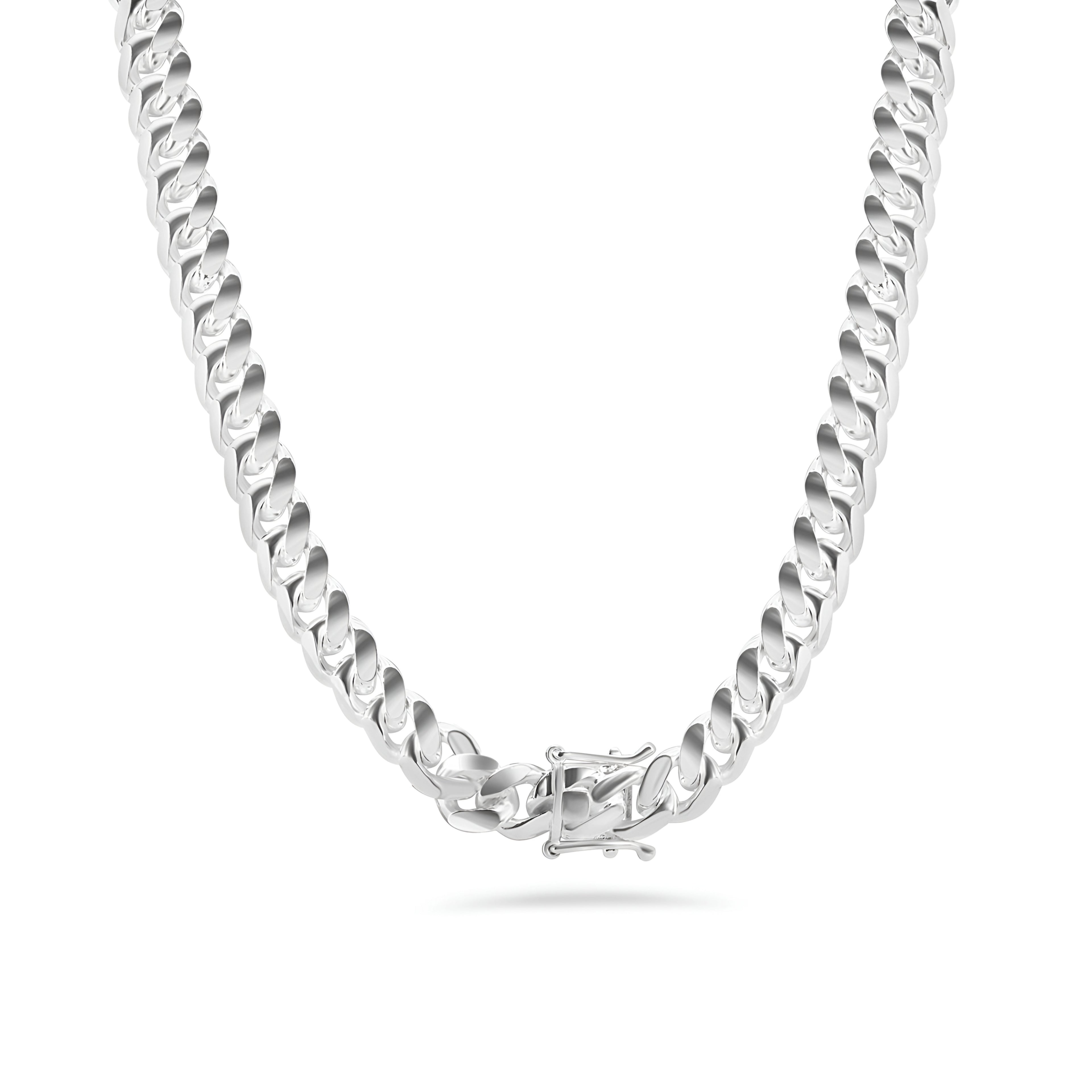 Italian 925 Silver Box Lock Miami Cuban Links