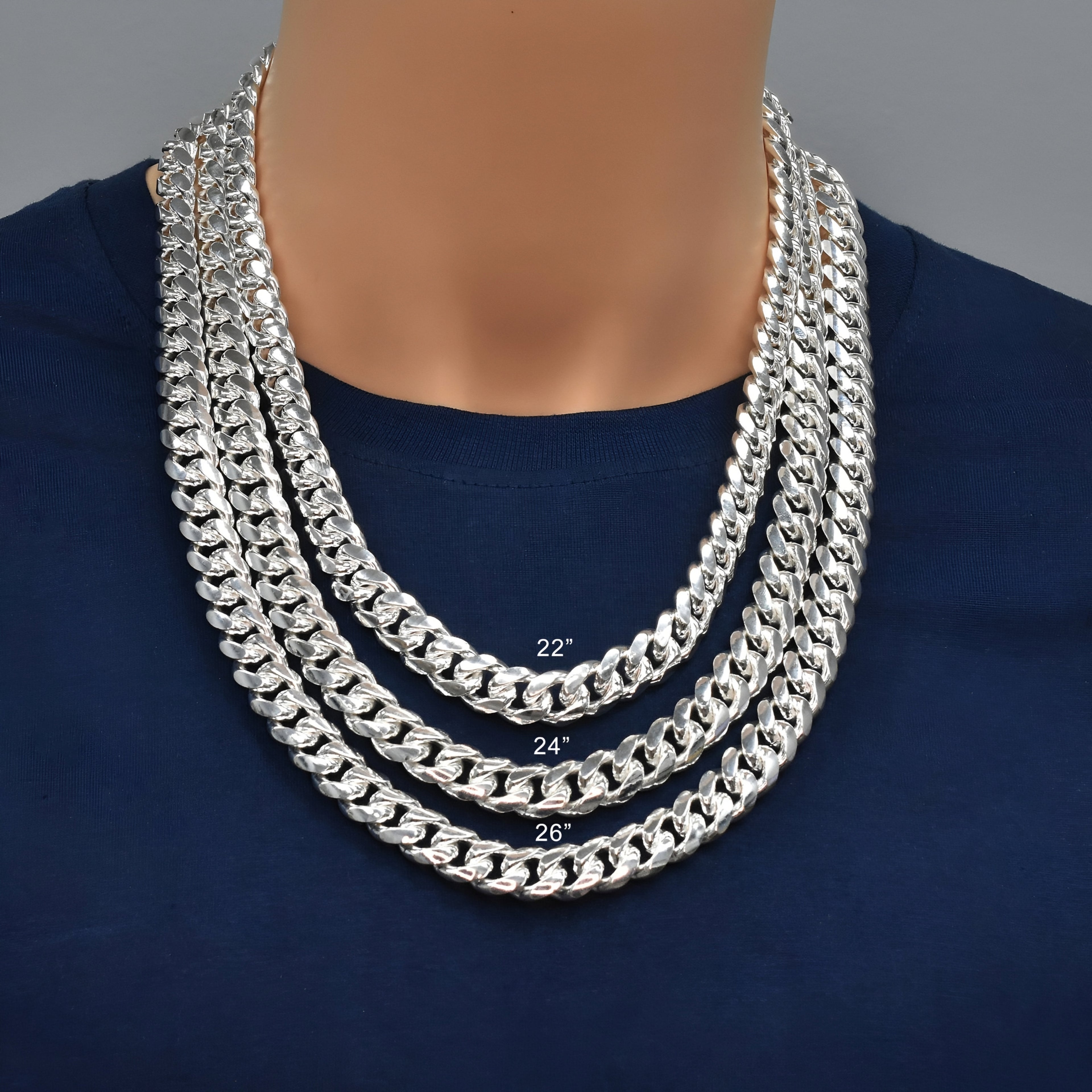 Italian 925 Silver Box Lock Miami Cuban Links