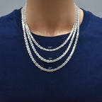 Italian 925 Silver D/C Birds Eye Curb Links